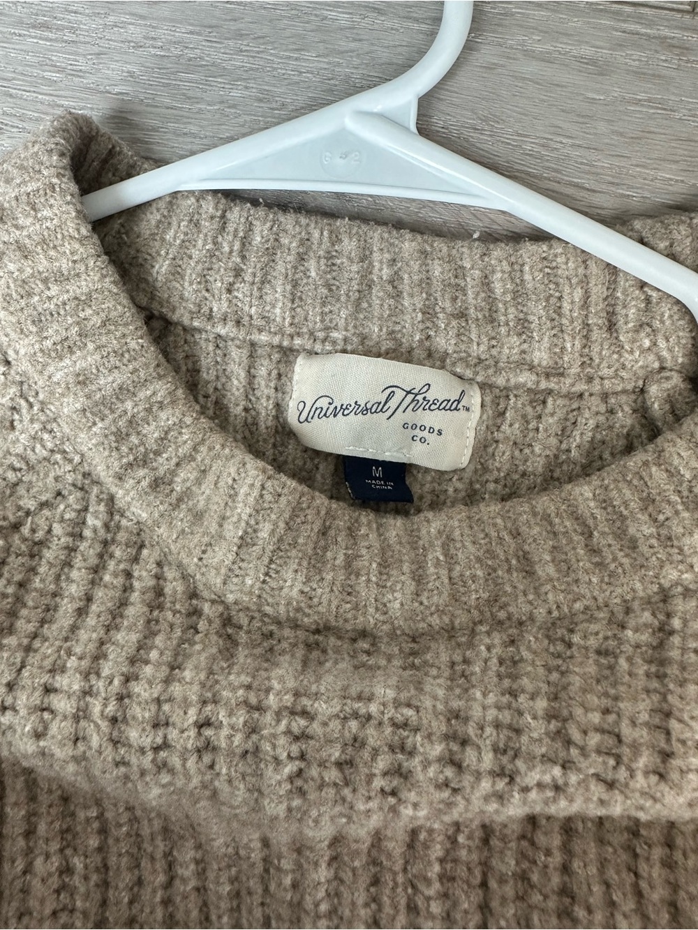 Universal Thread Beige Crewneck Ribbed Sweater - Picture 3 of 3